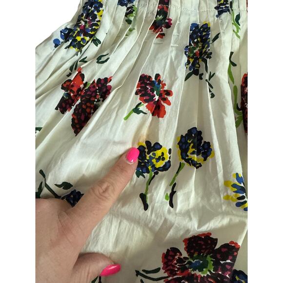 Ulla Johnson Joelle Poplin Floral Pleated High Neck Mini Dress Pockets Size 8 - Picture 9 of 13